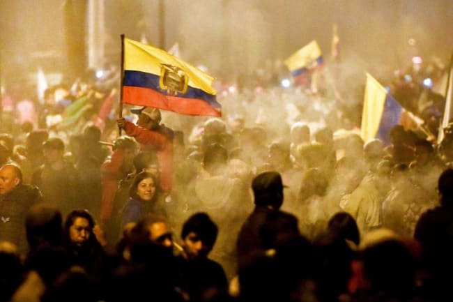 Kort nyt: Store protester i Ecuador 